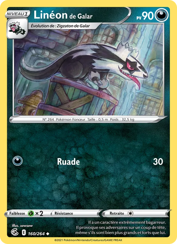 Carte Pokémon Linéon de Galar de l'extension Poing de Fusion