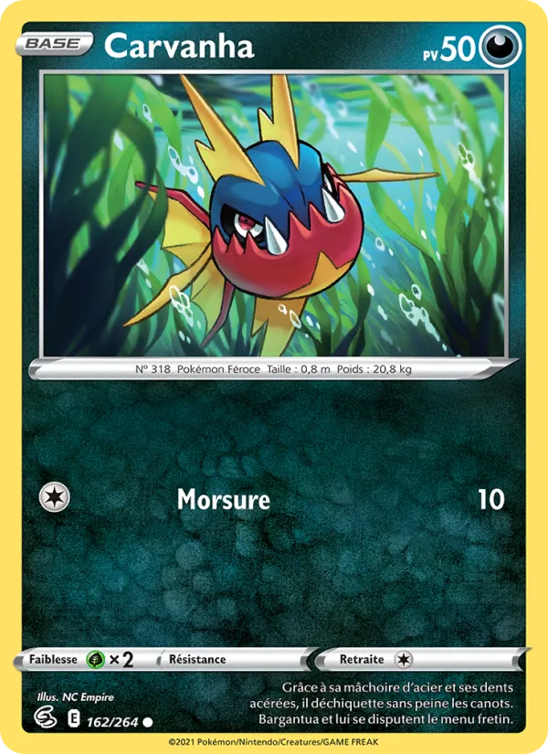 Carte Pokémon Carvanha de l'extension Poing de Fusion