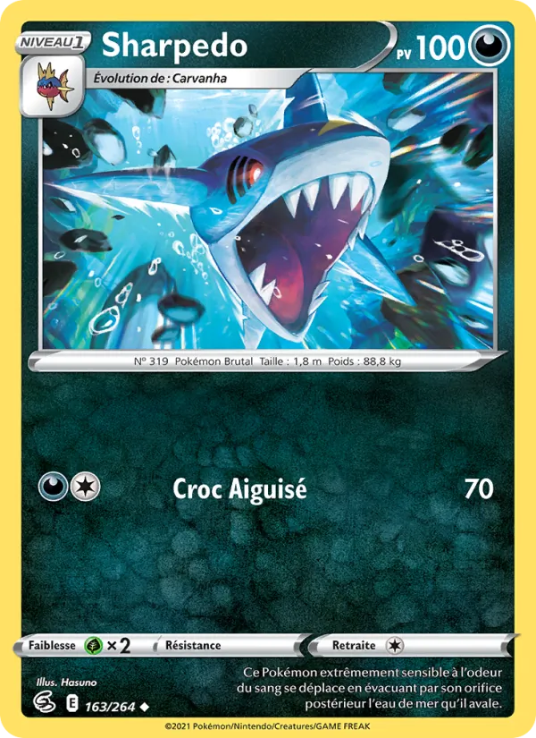 Carte Pokémon Sharpedo de l'extension Poing de Fusion