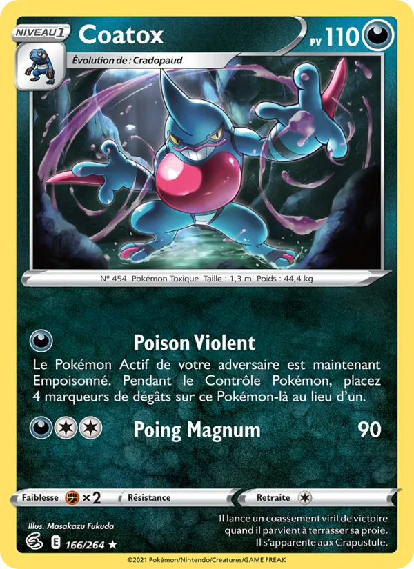 Carte Pokémon Coatox de l'extension Poing de Fusion