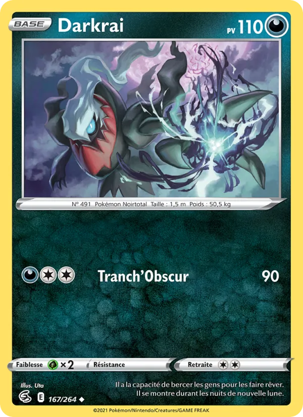Carte Pokémon Darkrai de l'extension Poing de Fusion
