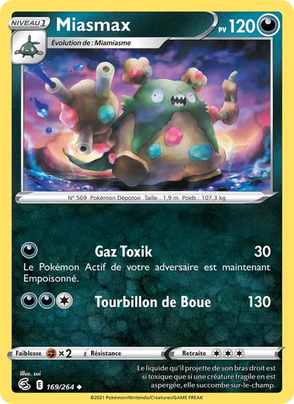 Carte Pokémon Miasmax de l'extension Poing de Fusion