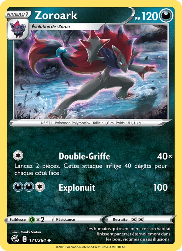Carte Pokémon Zoroark de l'extension Poing de Fusion