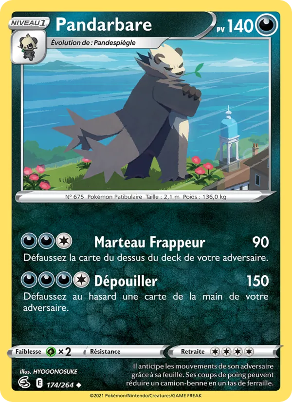 Carte Pokémon Pandarbare de l'extension Poing de Fusion