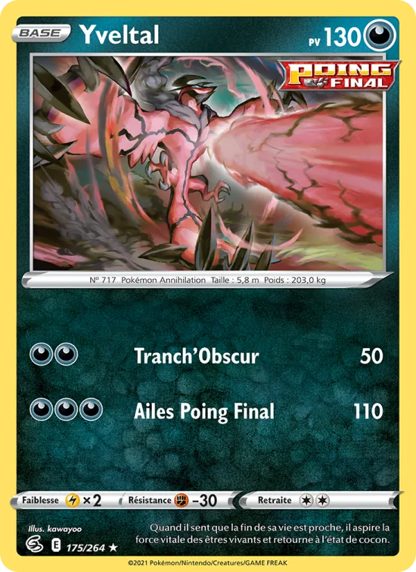 Carte Pokémon Yveltal de l'extension Poing de Fusion