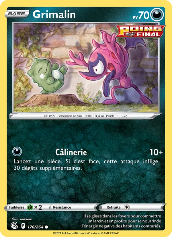Carte Pokémon Grimalin de l'extension Poing de Fusion