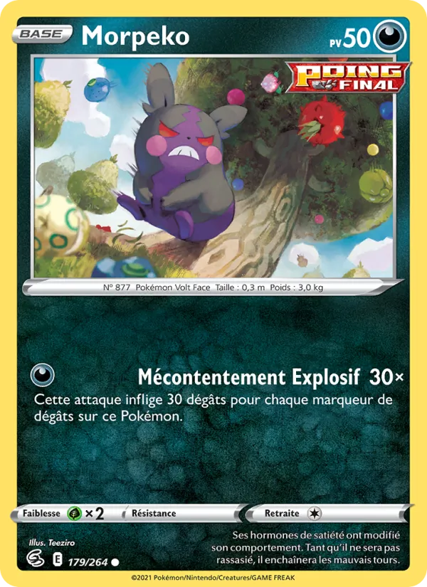 Carte Pokémon Morpeko de l'extension Poing de Fusion
