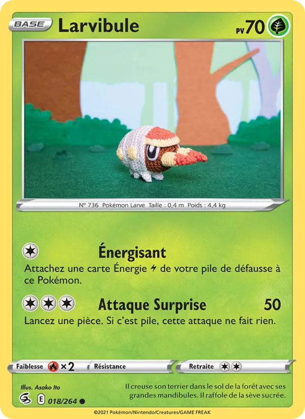 Carte Pokémon Larvibule de l'extension Poing de Fusion