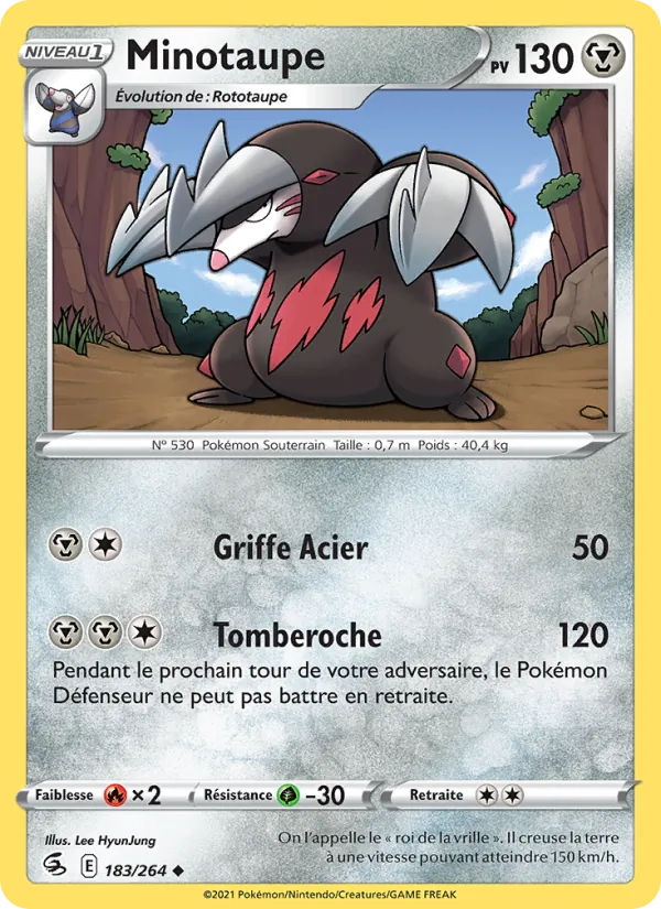 Carte Pokémon Minotaupe de l'extension Poing de Fusion