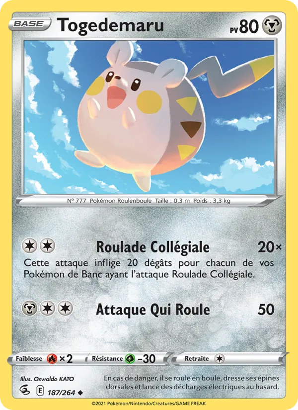 Carte Pokémon Togedemaru de l'extension Poing de Fusion