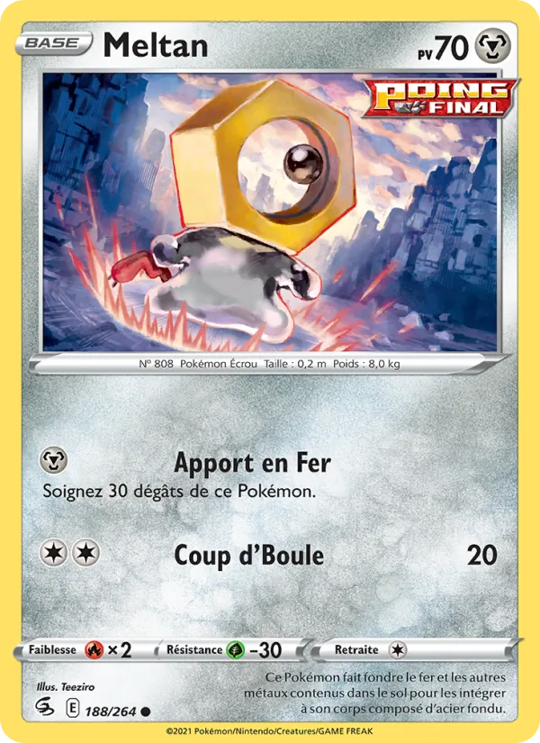 Carte Pokémon Meltan de l'extension Poing de Fusion