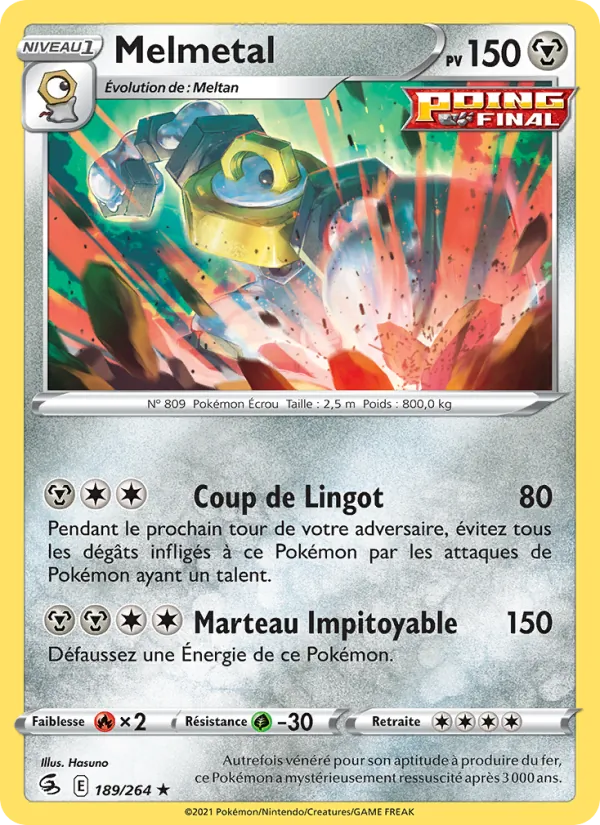 Carte Pokémon Melmetal de l'extension Poing de Fusion