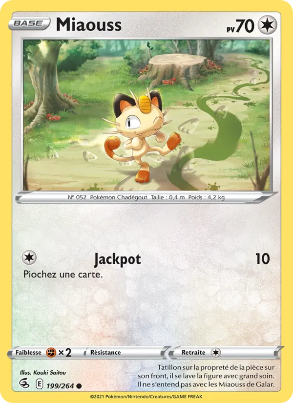 Carte Pokémon Miaouss de l'extension Poing de Fusion