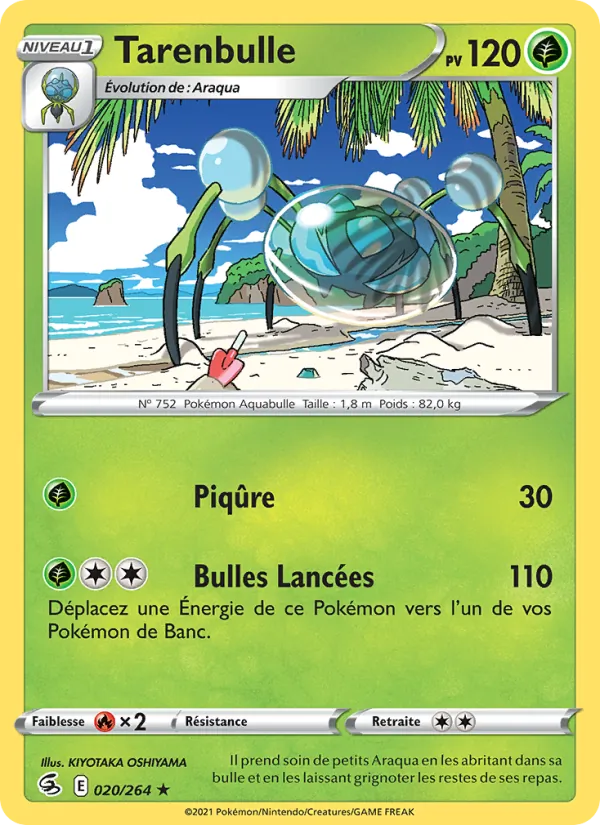 Carte Pokémon Tarenbulle de l'extension Poing de Fusion