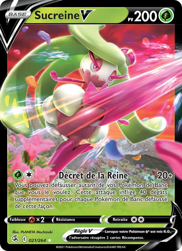 Carte Pokémon Sucreine V de l'extension Poing de Fusion