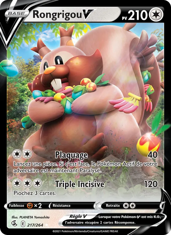 Carte Pokémon Rongrigou V de l'extension Poing de Fusion