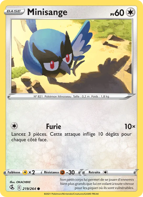 Carte Pokémon Minisange de l'extension Poing de Fusion