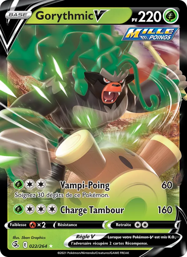 Carte Pokémon Gorythmic V de l'extension Poing de Fusion
