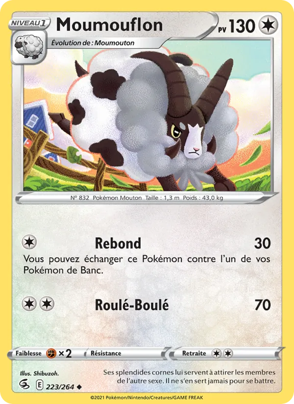 Carte Pokémon Moumouflon de l'extension Poing de Fusion