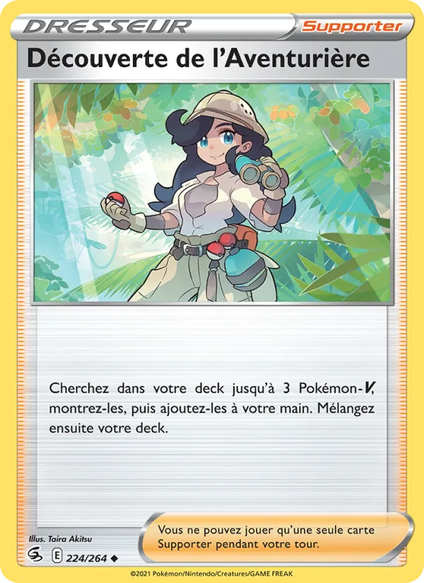 Carte Pokémon Découverte de l'Aventurière de l'extension Poing de Fusion