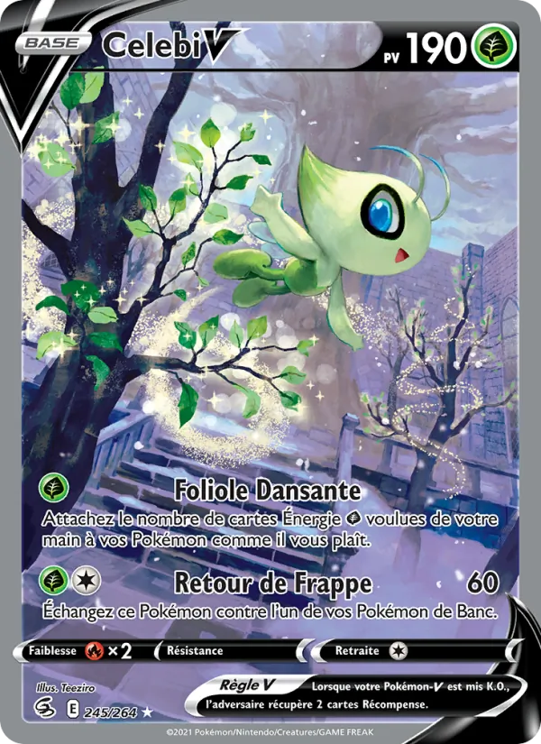 Carte Pokémon Celebi V de l'extension Poing de Fusion