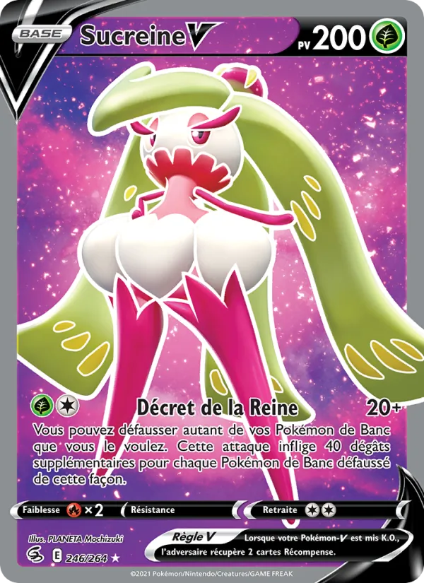 Carte Pokémon Sucreine V de l'extension Poing de Fusion