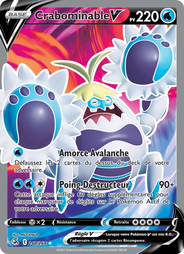 Carte Pokémon Crabominable V de l'extension Poing de Fusion