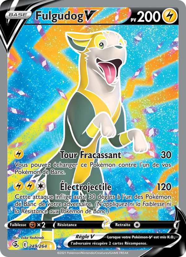Carte Pokémon Fulgudog V de l'extension Poing de Fusion