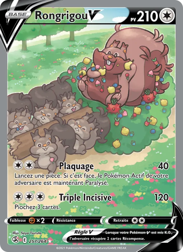 Carte Pokémon Rongrigou V de l'extension Poing de Fusion