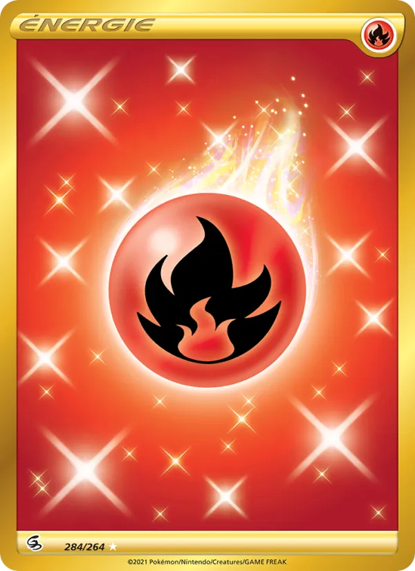 Carte Pokémon Énergie Feu de l'extension Poing de Fusion