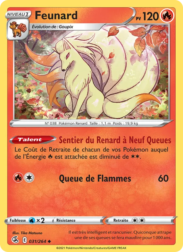 Carte Pokémon Feunard de l'extension Poing de Fusion