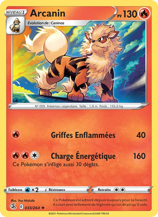 Carte Pokémon Arcanin de l'extension Poing de Fusion