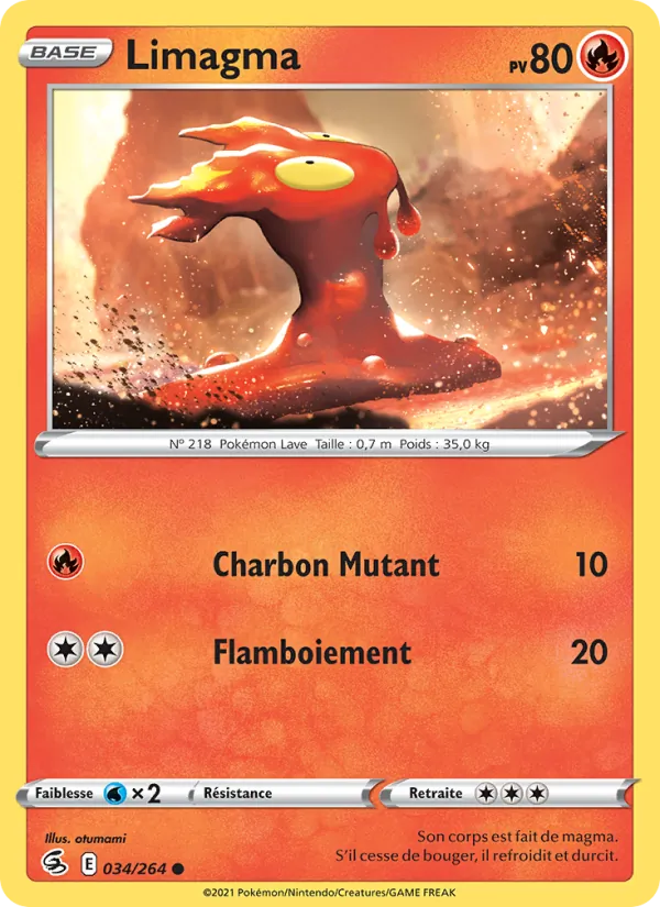 Carte Pokémon Limagma de l'extension Poing de Fusion
