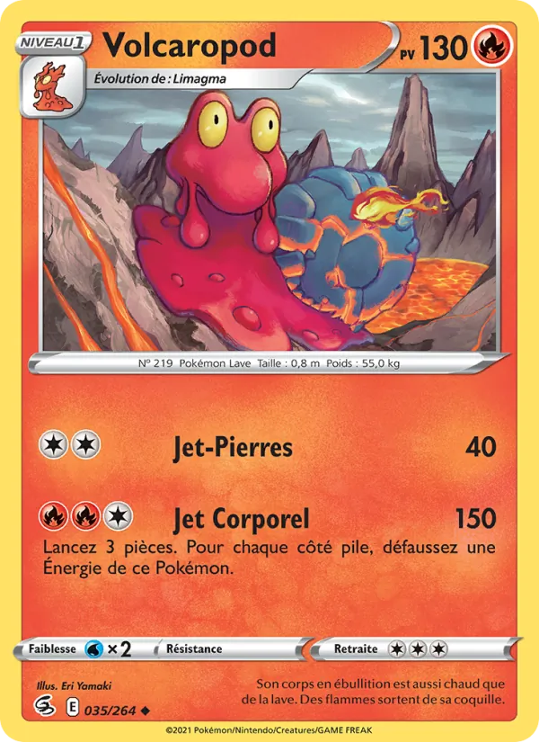 Carte Pokémon Volcaropod de l'extension Poing de Fusion