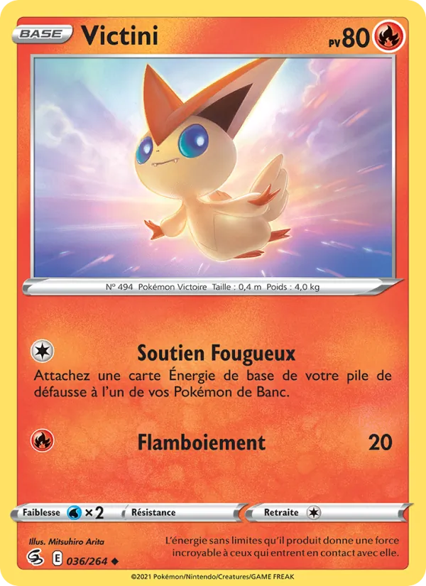 Carte Pokémon Victini de l'extension Poing de Fusion