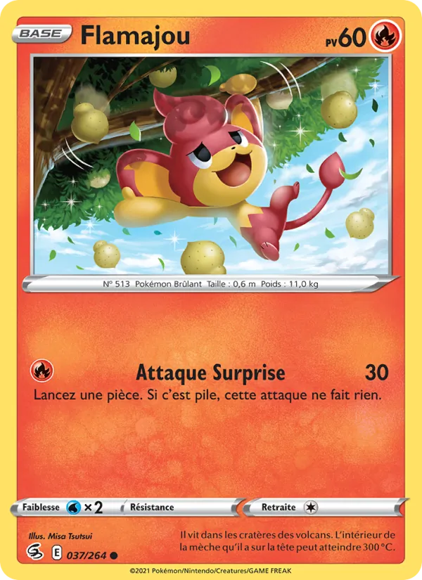 Carte Pokémon Flamajou de l'extension Poing de Fusion
