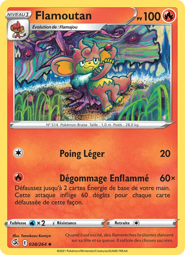 Carte Pokémon Flamoutan de l'extension Poing de Fusion