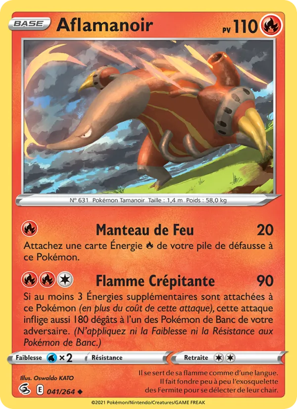 Carte Pokémon Aflamanoir de l'extension Poing de Fusion