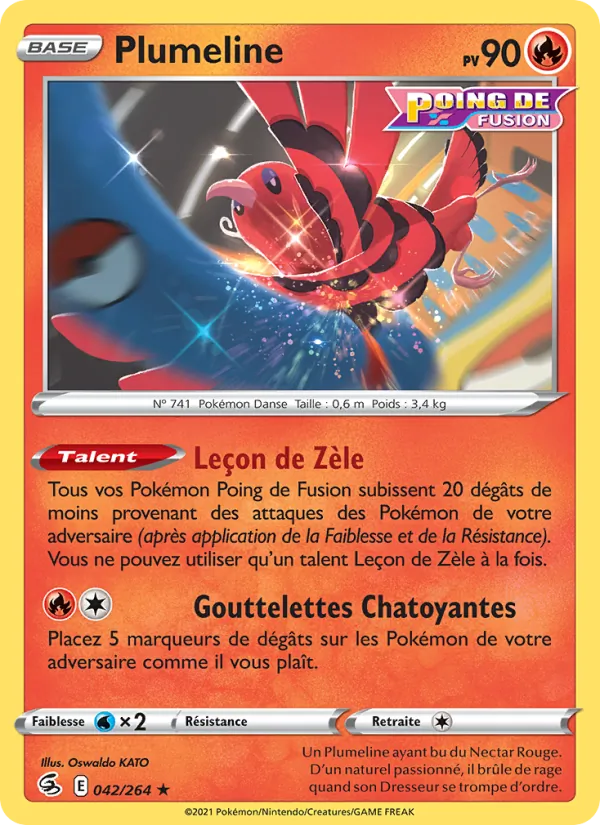 Carte Pokémon Plumeline de l'extension Poing de Fusion