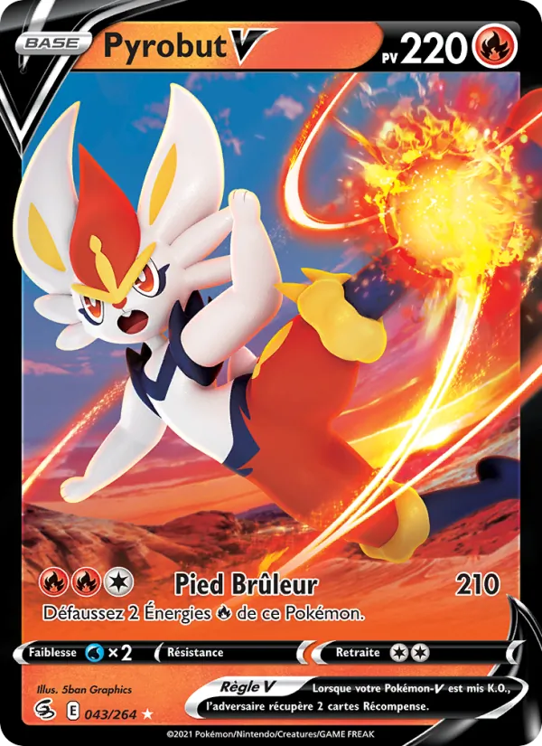 Carte Pokémon Pyrobut V de l'extension Poing de Fusion