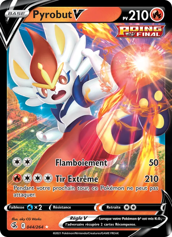 Carte Pokémon Pyrobut V de l'extension Poing de Fusion