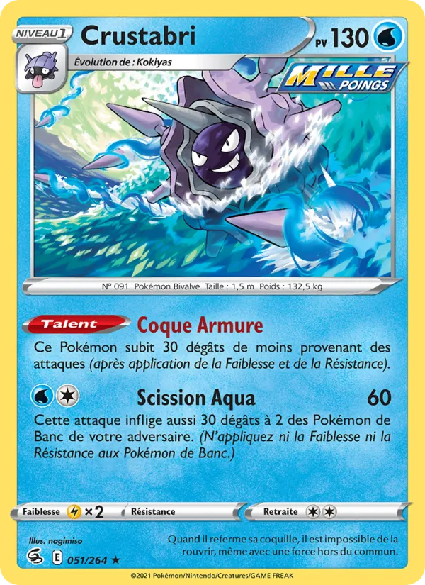 Carte Pokémon Crustabri de l'extension Poing de Fusion