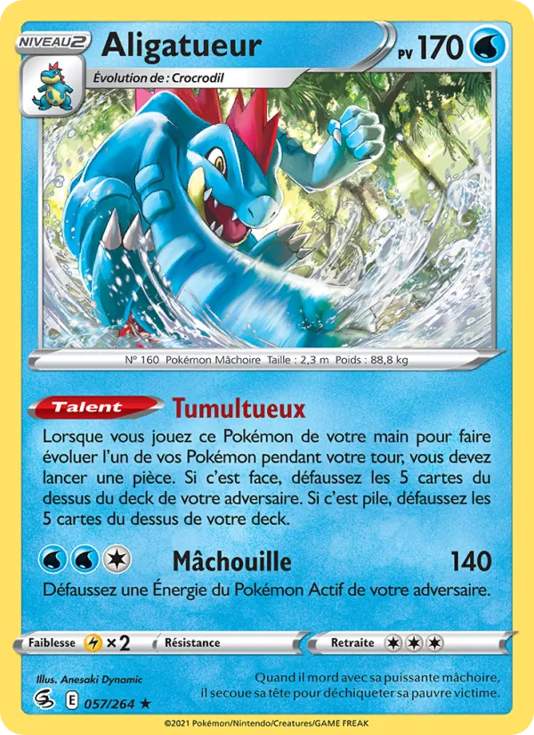 Carte Pokémon Aligatueur de l'extension Poing de Fusion