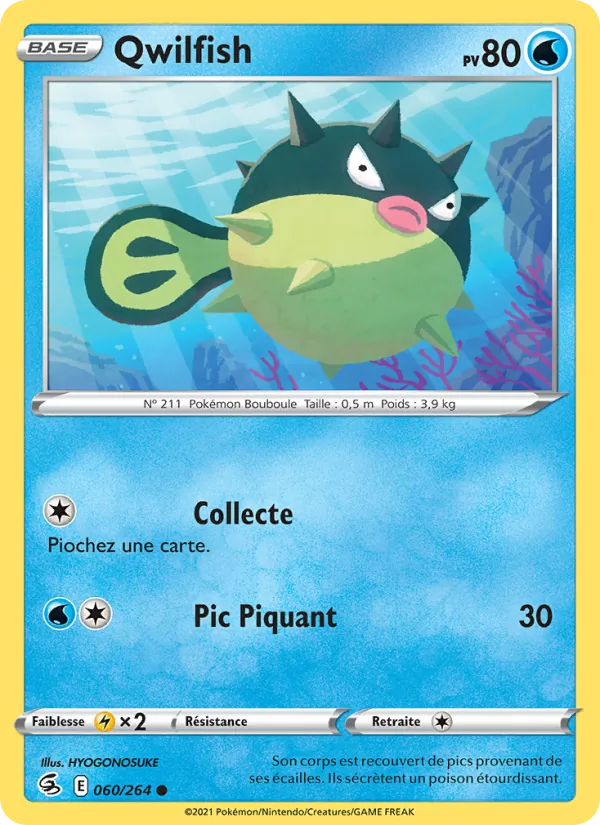 Carte Pokémon Qwilfish de l'extension Poing de Fusion