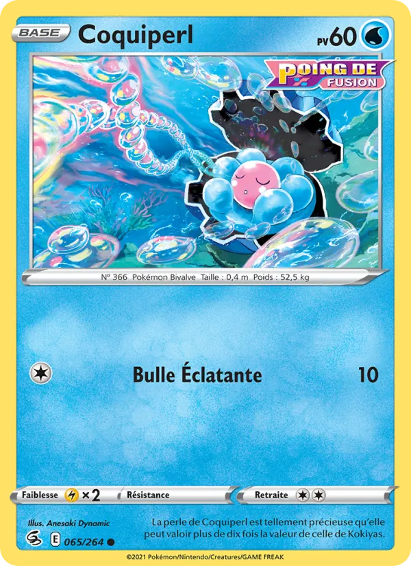 Carte Pokémon Coquiperl de l'extension Poing de Fusion