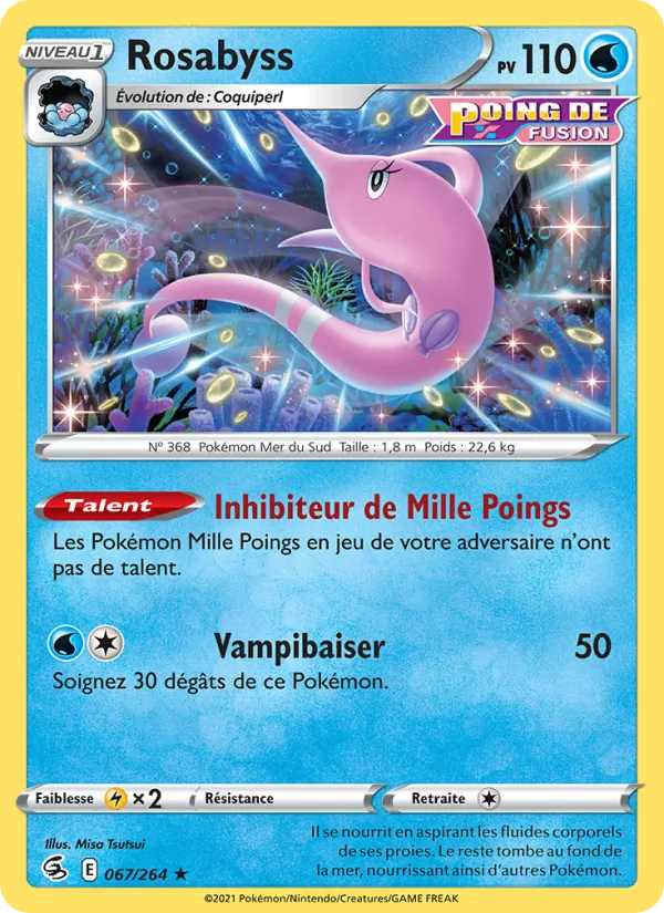 Carte Pokémon Rosabyss de l'extension Poing de Fusion