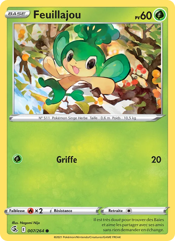 Carte Pokémon Feuillajou de l'extension Poing de Fusion