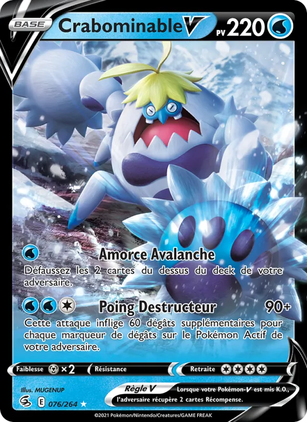 Carte Pokémon Crabominable V de l'extension Poing de Fusion