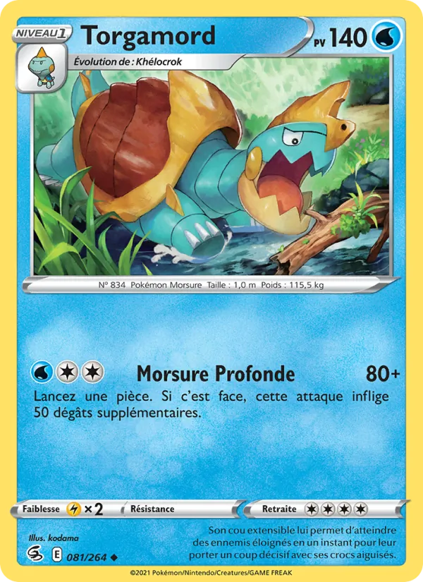 Carte Pokémon Torgamord de l'extension Poing de Fusion