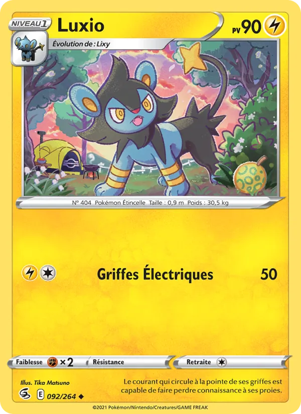 Carte Pokémon Luxio de l'extension Poing de Fusion
